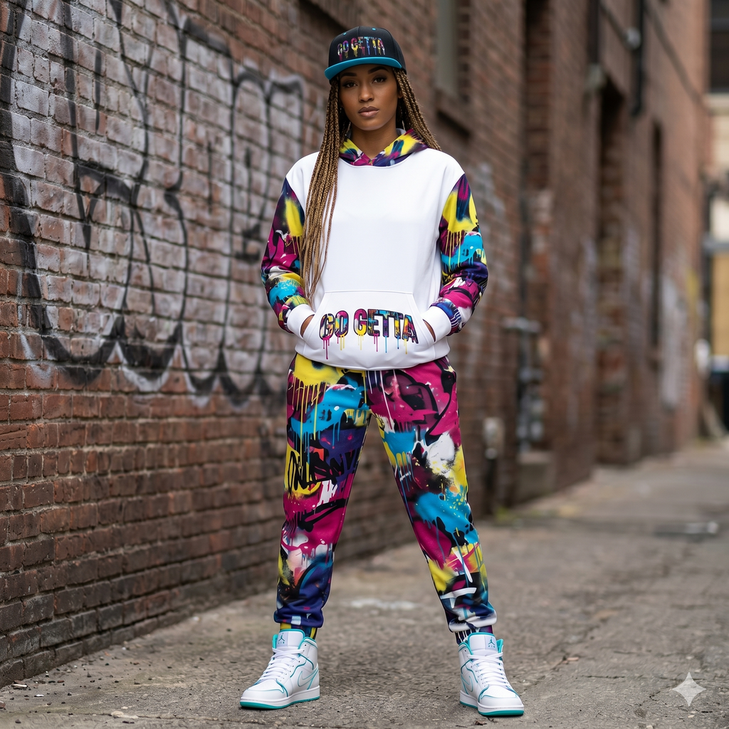 Women's Luxury Joggers – Graffiti Drip Street Style